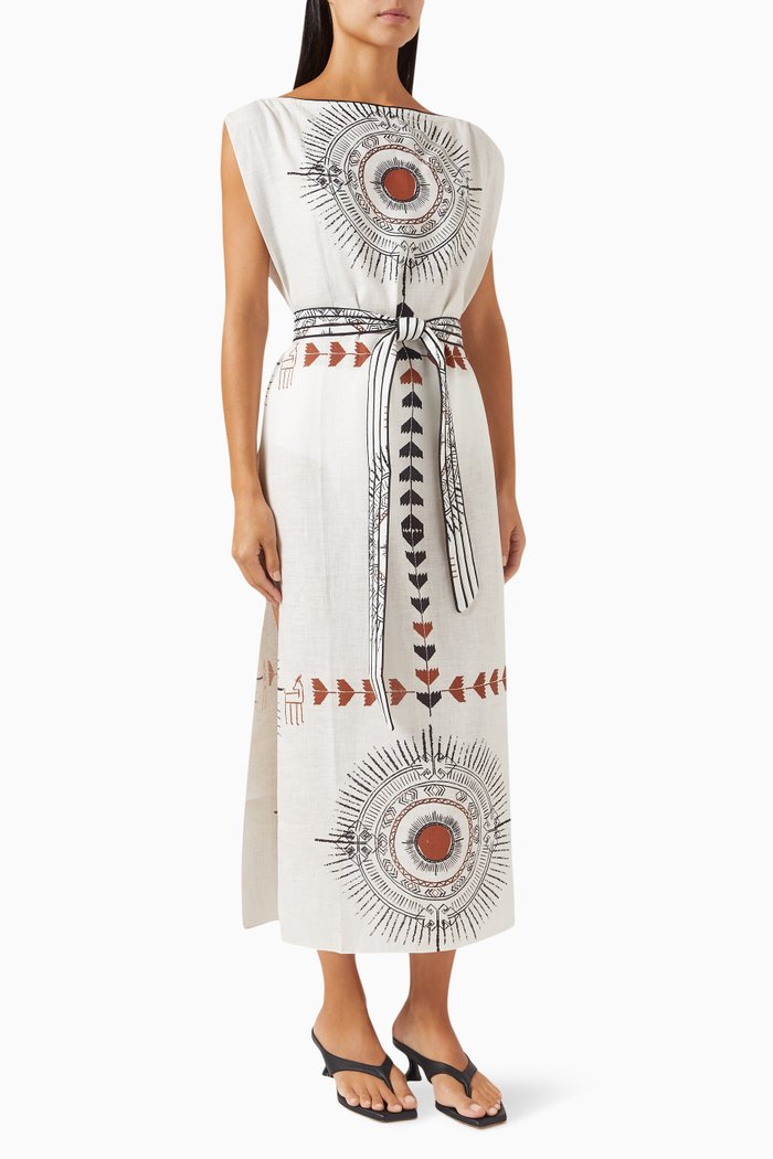 

Gazelle Sleeveless Maxi Dress in Linen, White