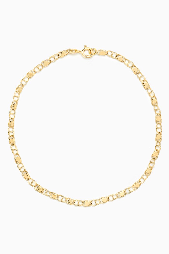 

Chained to my Heart Anklet in 10kt Yellow Gold