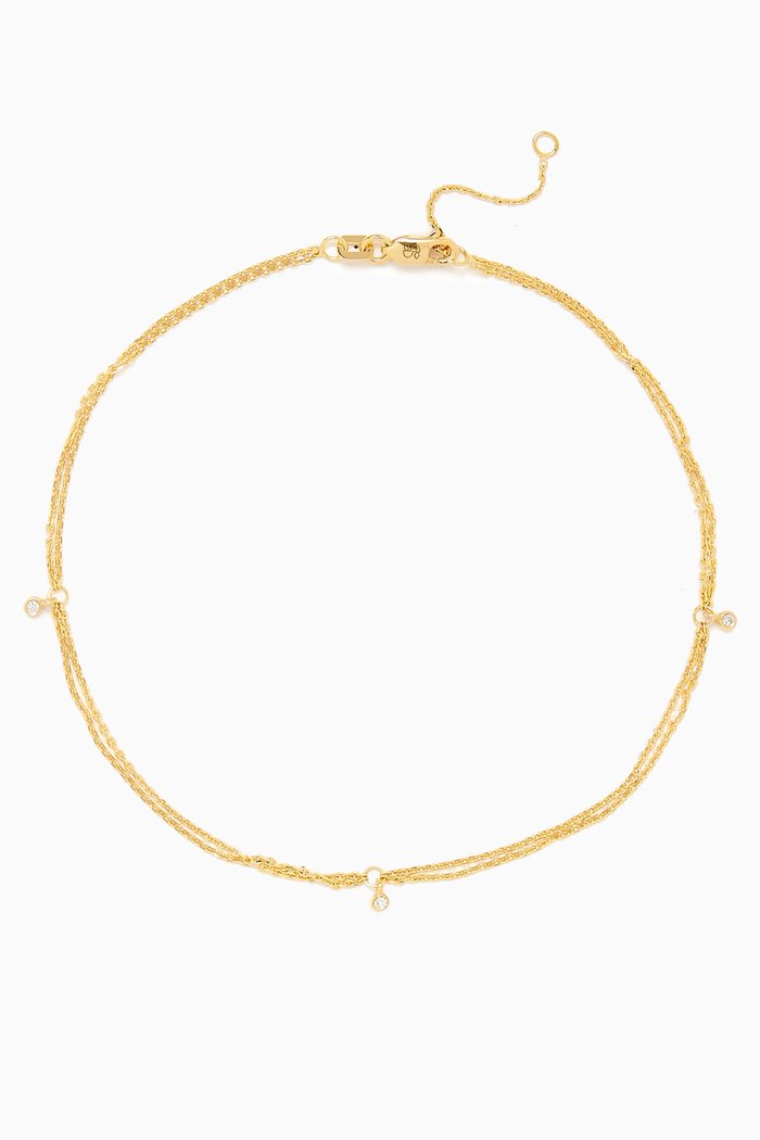 

Double Up Diamond Anklet in 14kt Yellow Gold