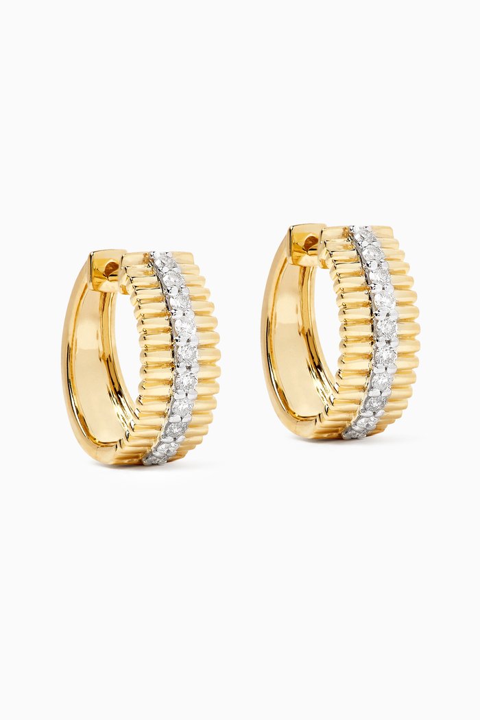 

Diamond Pirouette Huggie Earrings in 10kt Yellow Gold