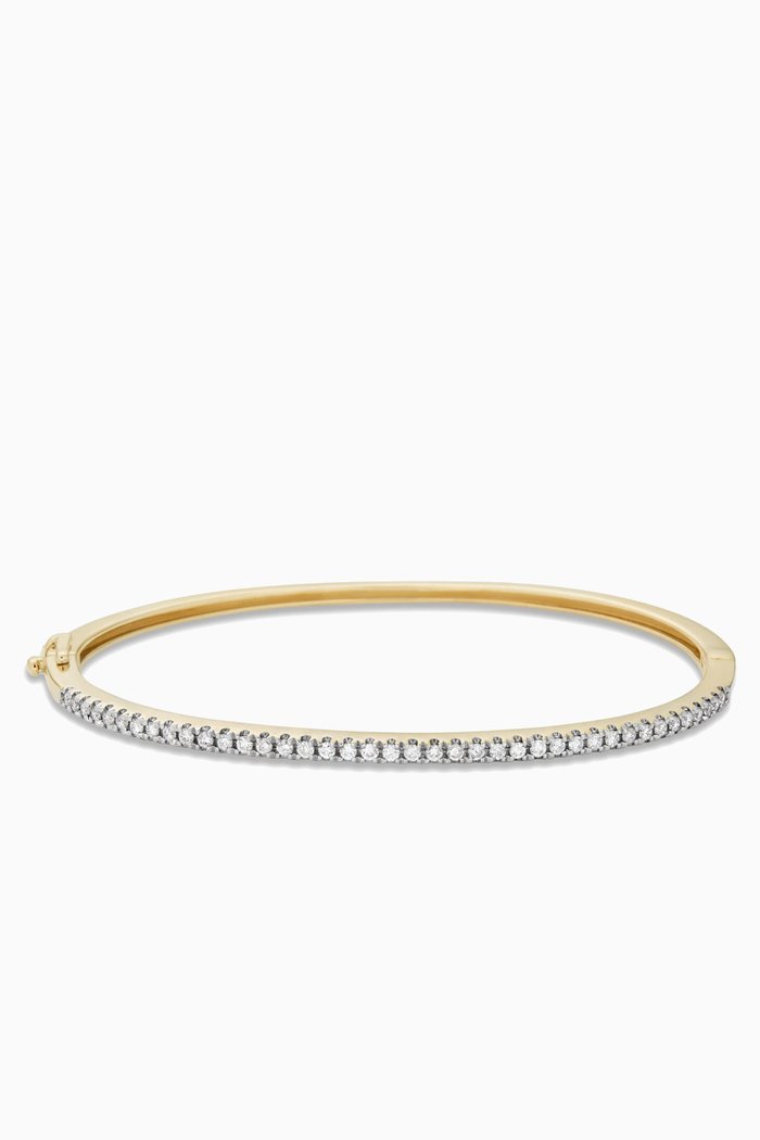 

Diamond Stroke Tennis Bangle in 14kt Yellow Gold