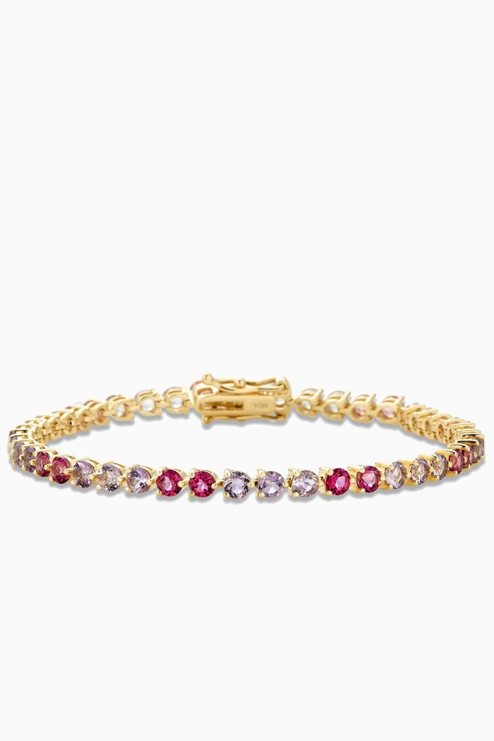 

Lavender Haze Tennis Bracelet in 10kt Yellow Gold