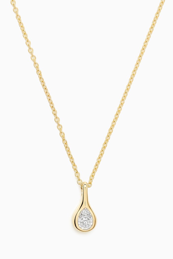 

Perfect Pear Diamond Droplet Necklace in 10kt Yellow Gold
