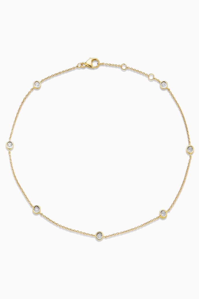 

Diamonds By The Dozen Anklet in 10kt Yellow Gold
