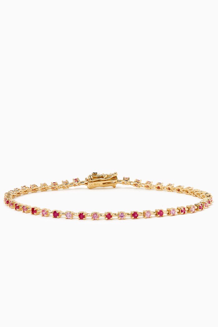 Pink Power Bracelet in 10kt Yellow Gold