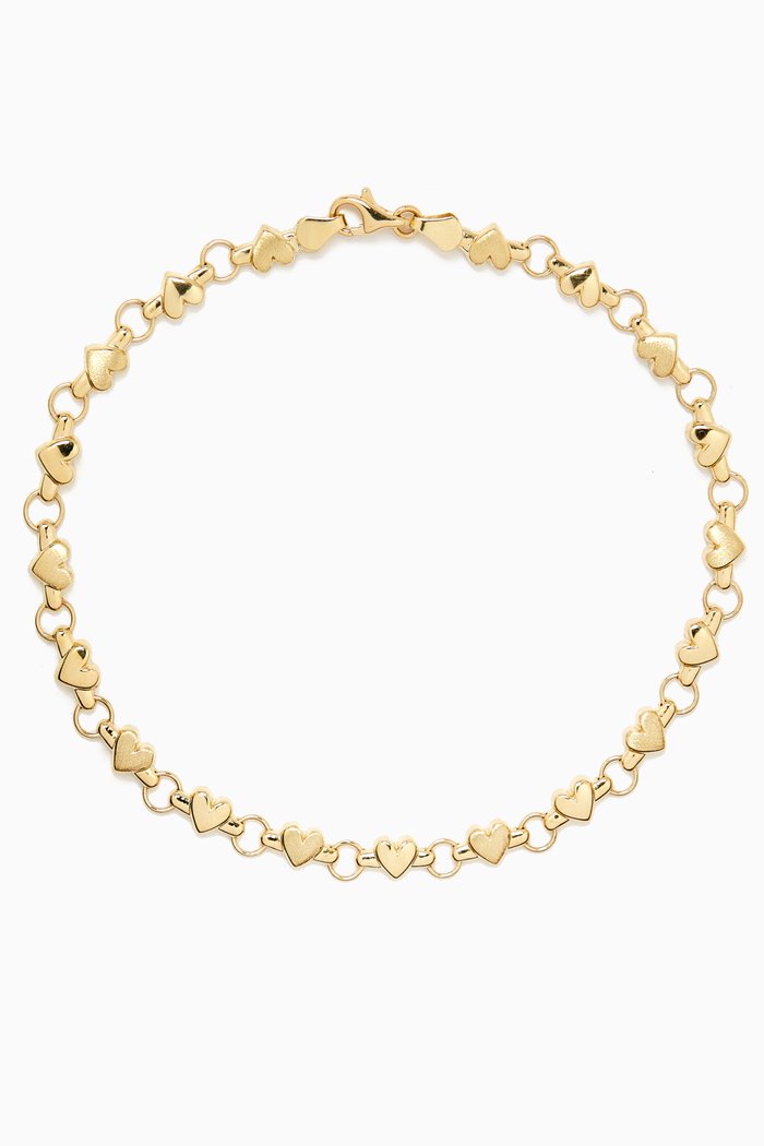 Heart Of Gold Anklet in 10kt Yellow Gold