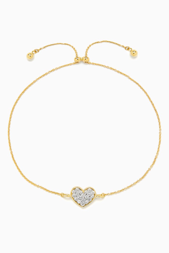 

All My Love Sparkle Heart Bracelet in 10kt Yellow Gold