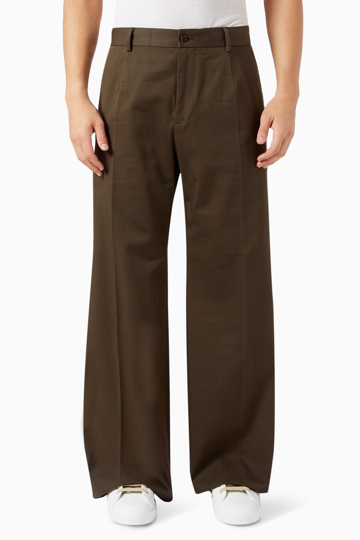 

Tailored Pants in Cotton, Brown