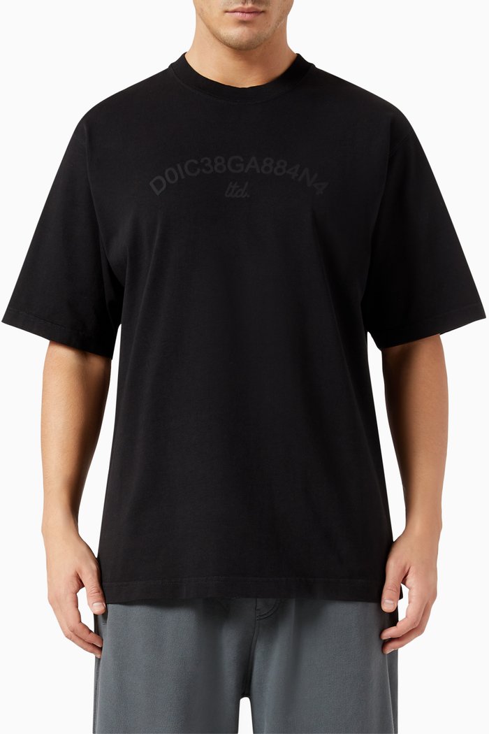 Logo T-shirt in Cotton Jersey, Black