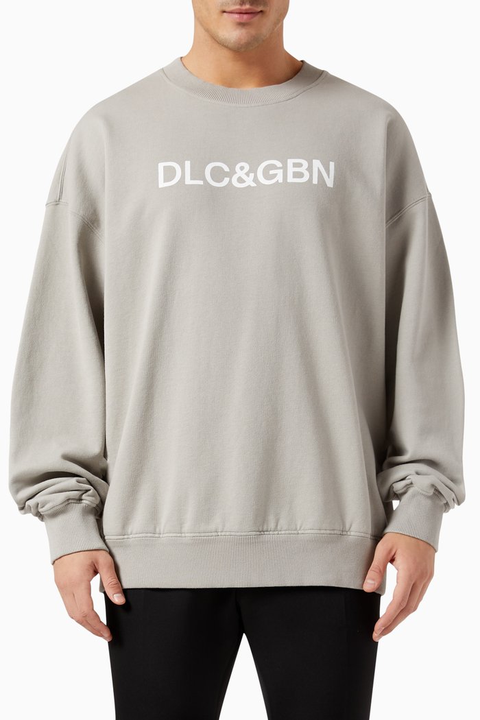 

Logo Sweatshirt in Cotton Jersey, Grey