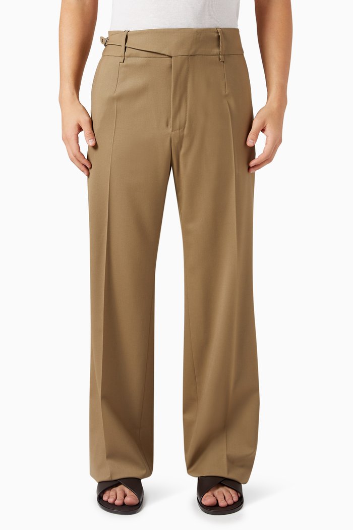 

Tailored Pants in Stretch Twill, Brown