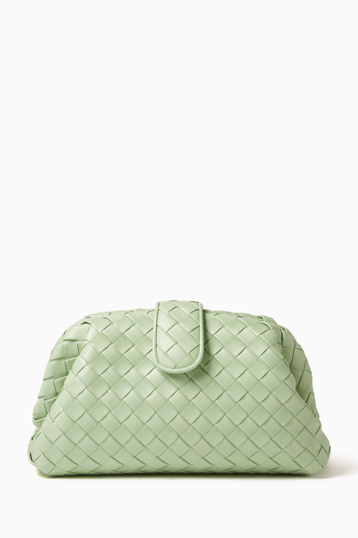 

Teen Lauren 1980 Clutch in Intrecciato Leather, Green