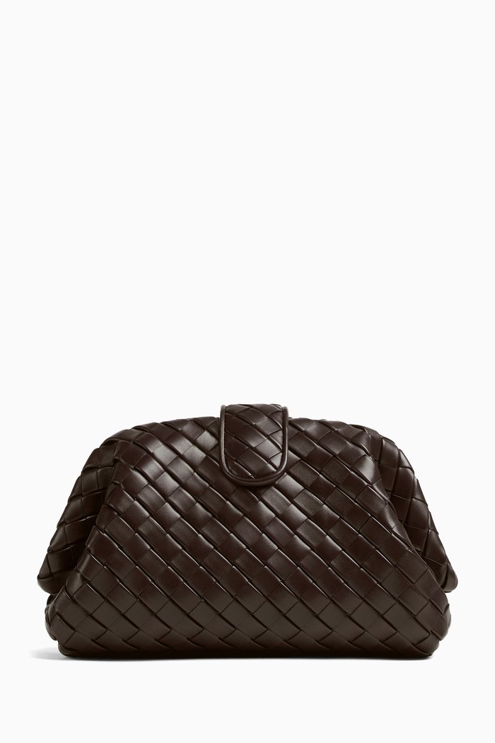 

Teen Lauren 1980 Clutch in Intrecciato Leather, Brown