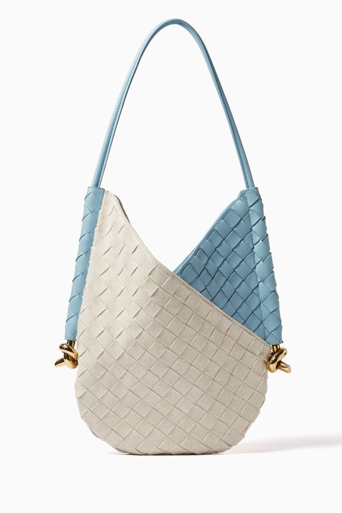 

Small Solstice Shoulder Bag in Leather, White