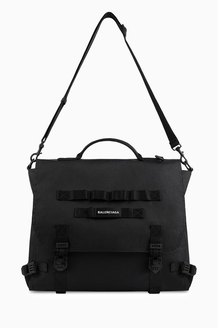 

Large Army Messenger Bag in Recycled Nylon, Black