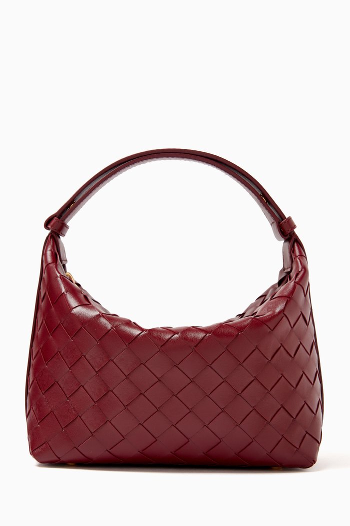 

Mini Wallace Shoulder Bag in Intrecciato Leather, Red