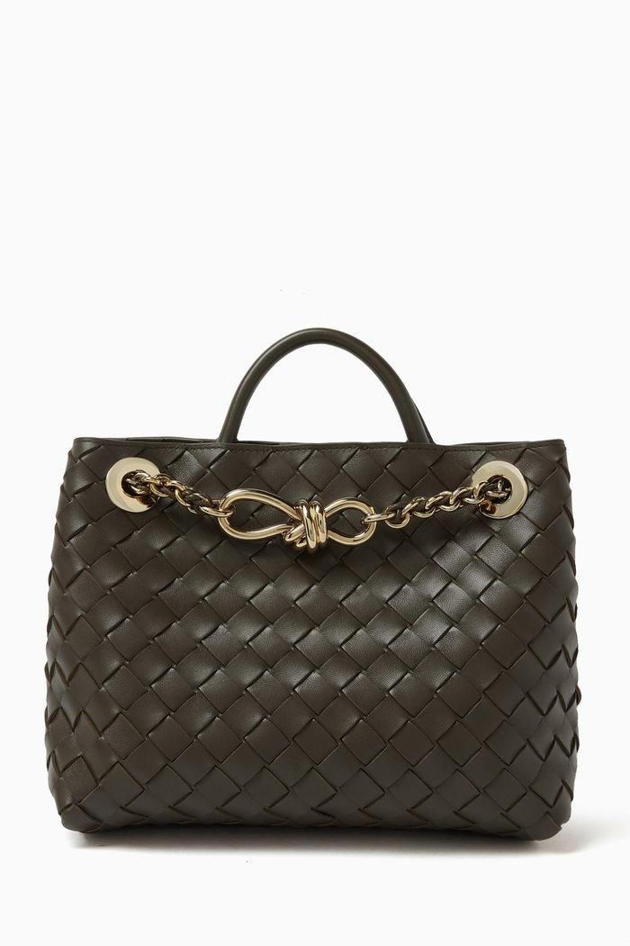 

Small Andiamo Bag in Intrecciato Leather, Brown
