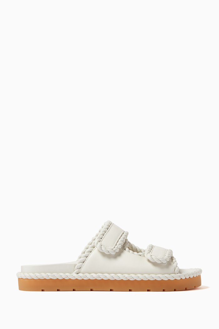 

Jack Flat Sandals in Leather, White