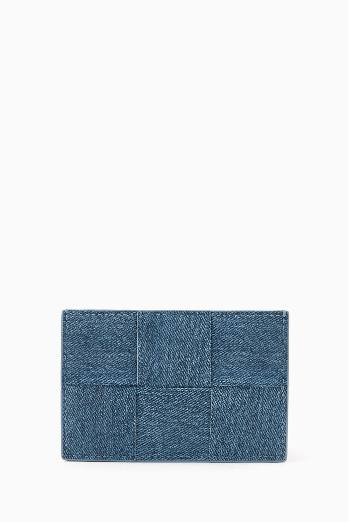 

Cassette Credit Card Holder in Leather, Blue