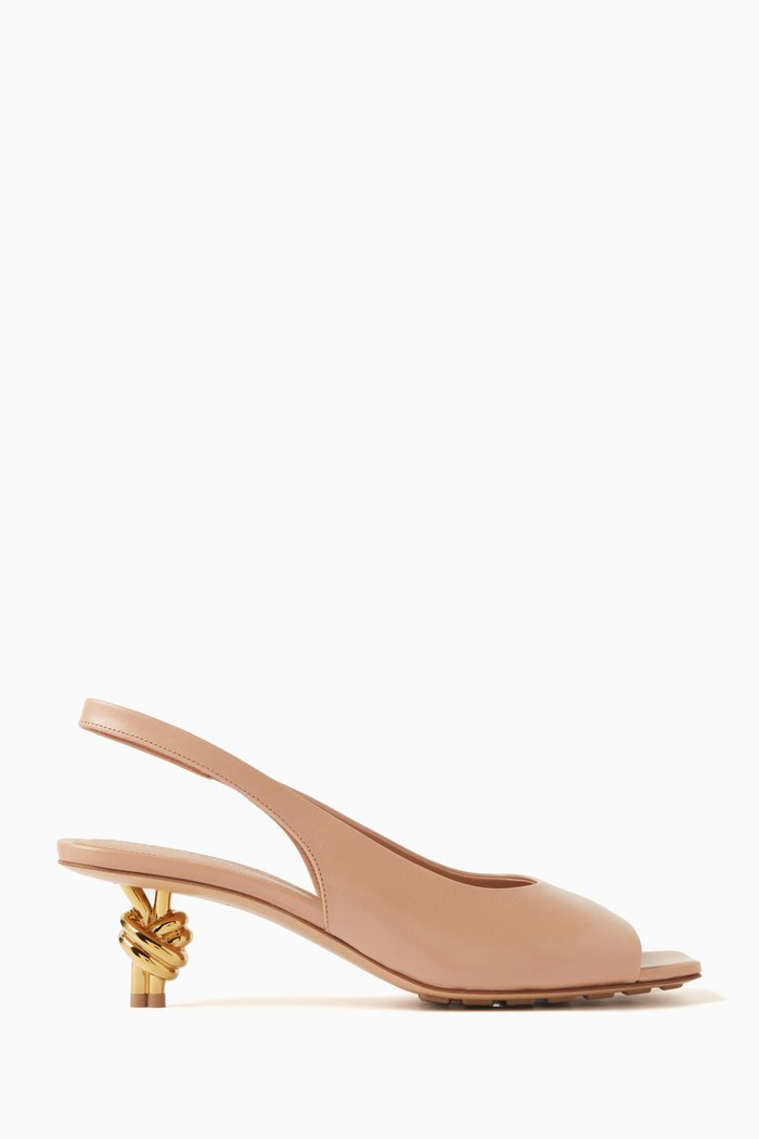 

Knot 45 Slingback Sandals in Leather, Pink