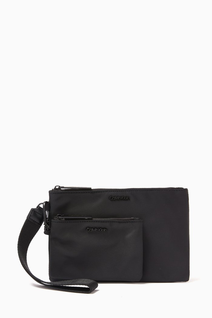 

Faded Zipped Pouch Set in REPREVE® Blend, Black