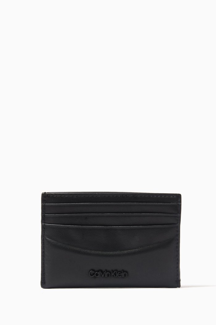 

Minimal Focus Card Holder in Leather, Black