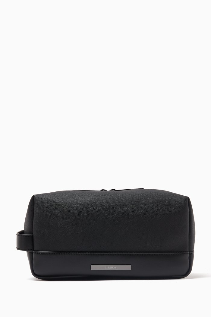 

Modern Washbag in Faux Leather, Black