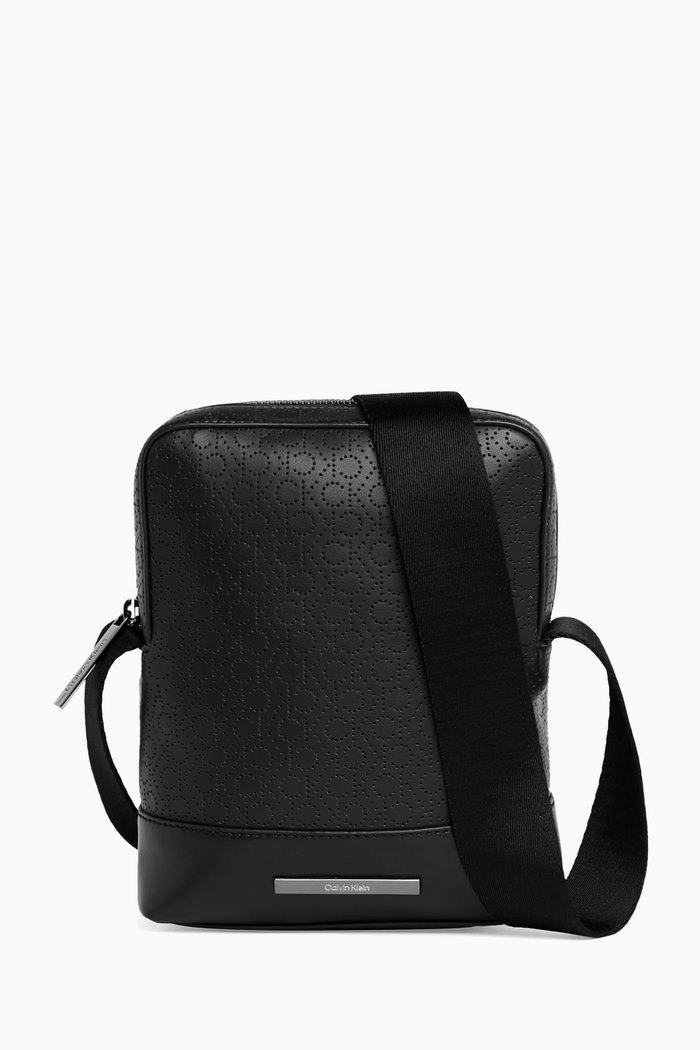 Modern Bar Reporter Bag in Faux-leather, Black