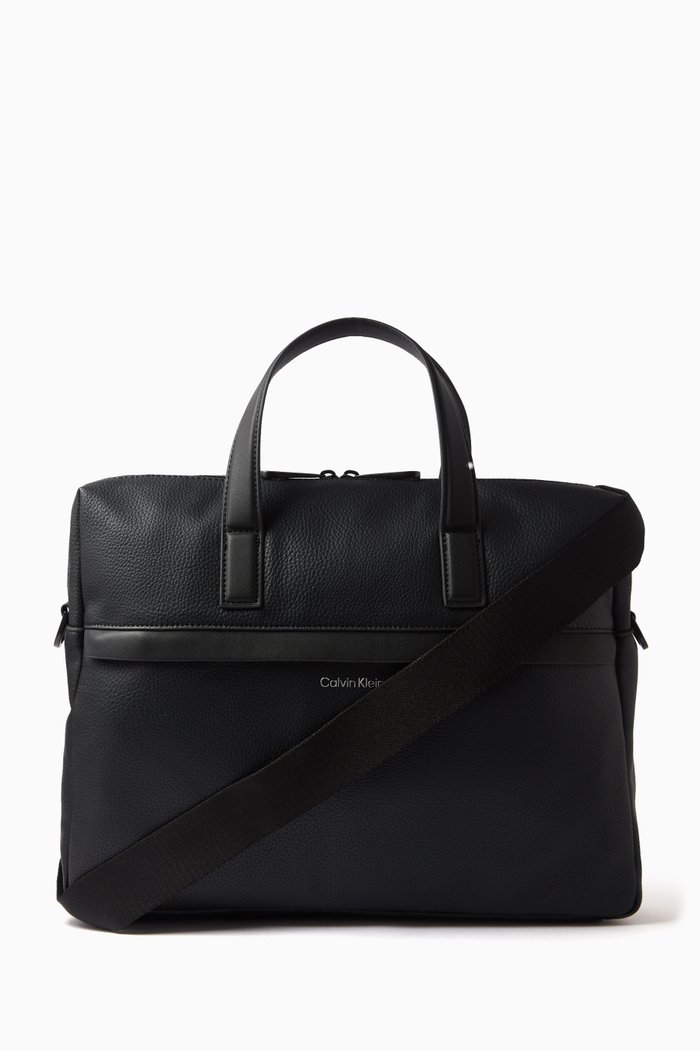 

Laptop Bag in Faux-leather, Black