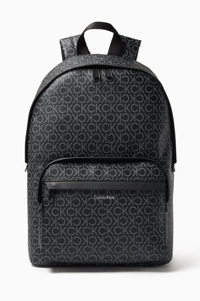 

Monogram Campus Backpack in Faux Leather, Black