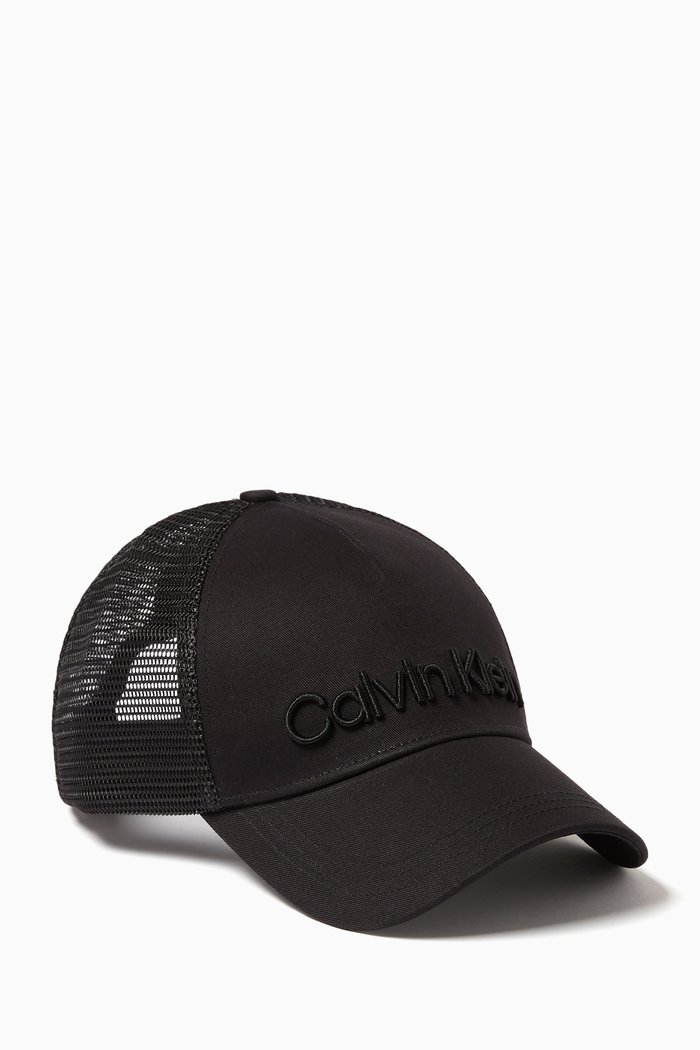 

Logo Trucker Cap in Organic-cotton, Black