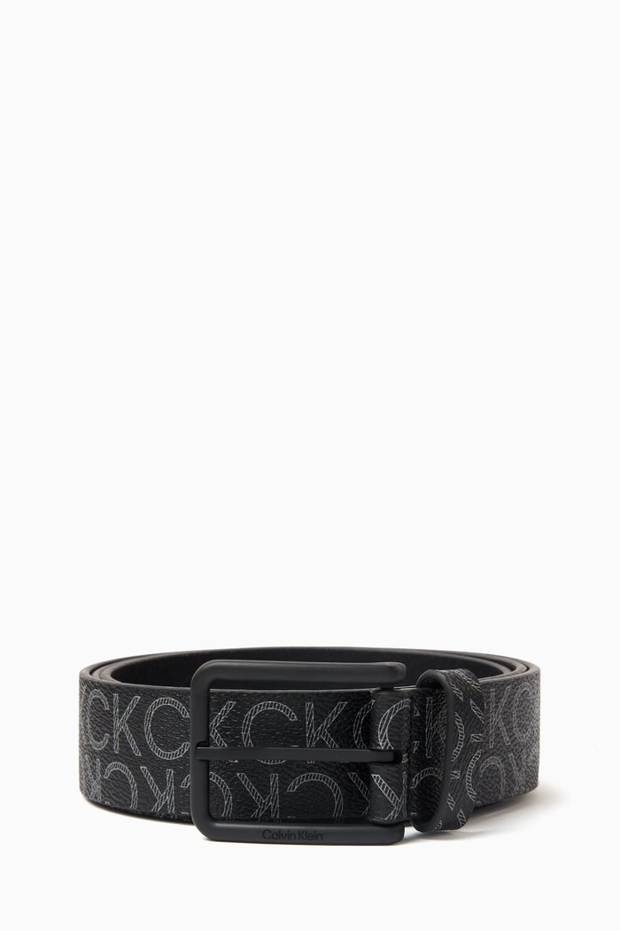 

Logo Belt in Recycled-blend & Faux-leather, Black