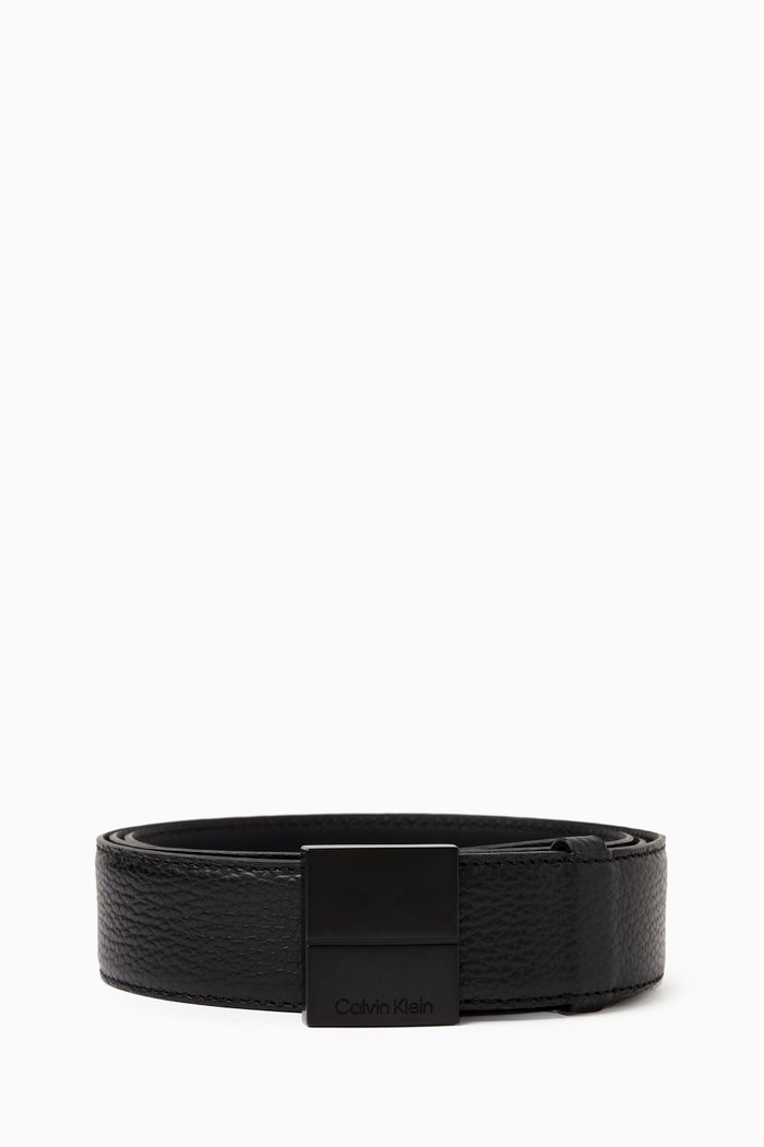 

Iconic Plaque Belt in Leather, Black