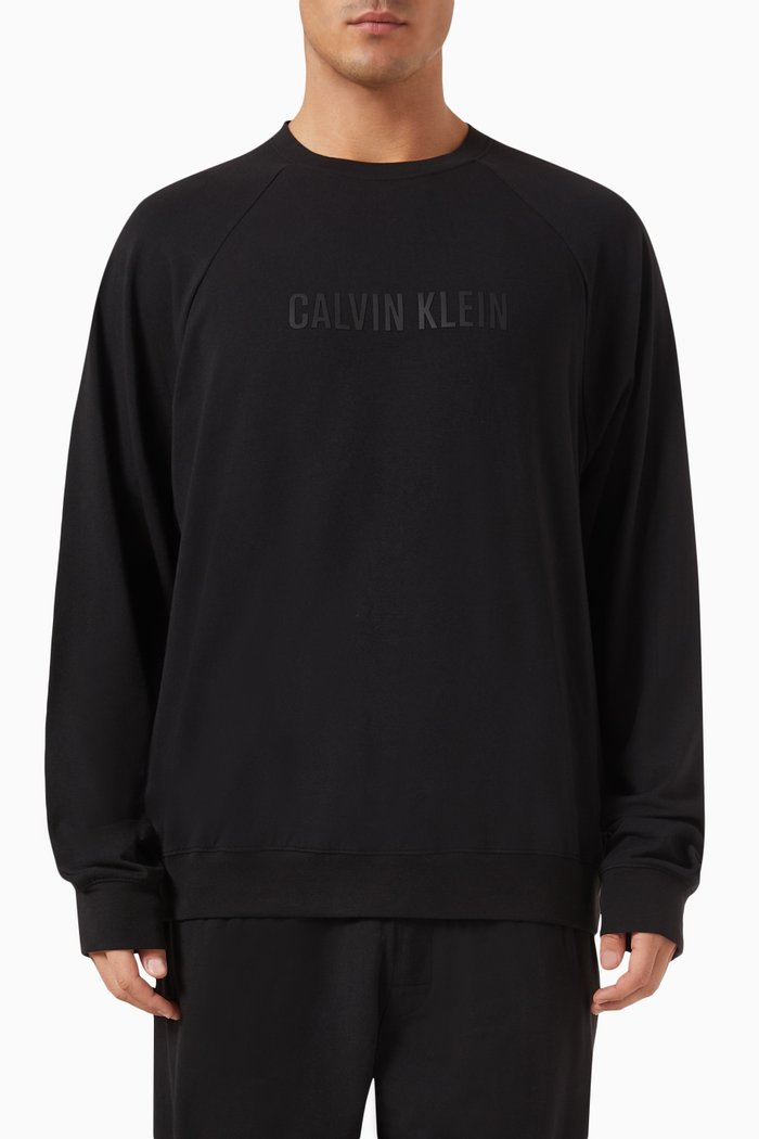 

Lounge Sweatshirt in Organic Cotton-blend, Black
