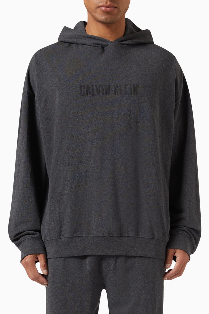 Hooded Sweatshirt in Cotton, Grey