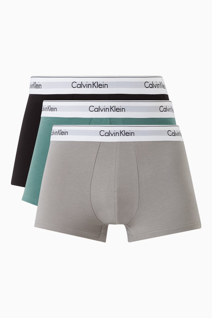 Logo Trunks in Stretch-cotton, Set of 3, Multicolour
