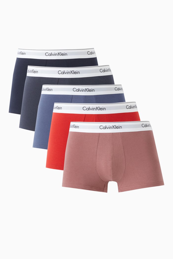 

Logo Trunks in Stretch-cotton, Set of 5, Multicolour