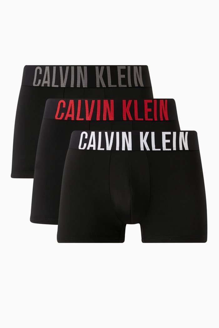 Logo Trunks in Microfibre-jersey, Set of 3, Black
