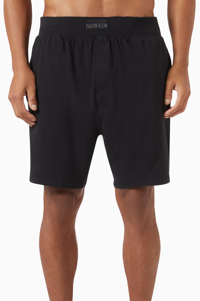 

Logo-patch Sleep Shorts in Organic Cotton-jersey, Black