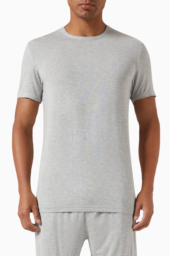 

Crewneck Pyjama Top in Stretch Modal-jersey, Grey