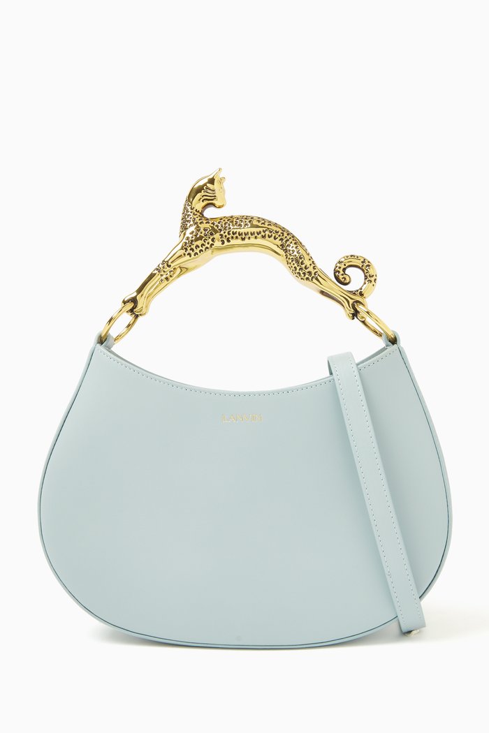 

Small Hobo Cat Bag in Calfskin Leather, Blue