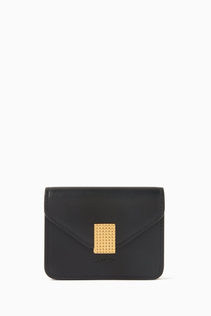 Concerto Card Holder in Leather, Black