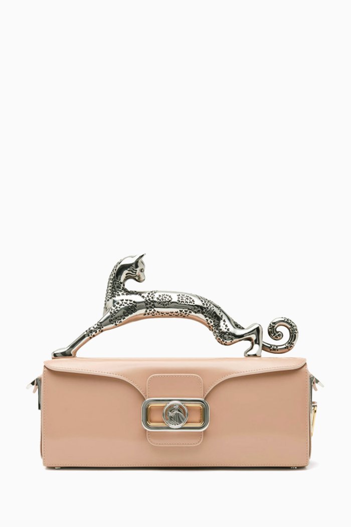 

Medium Pencil Cat Bag in Leather, Pink