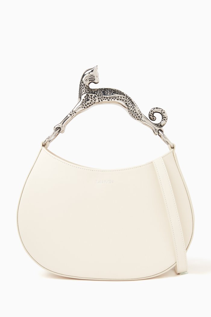 

Small Hobo Cat Bag in Calfskin Leather, Neutral