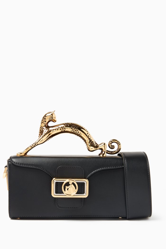 

Nano Pencil Cat Bag in Calfskin Leather, Black