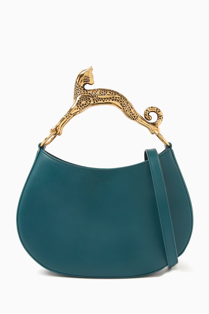 Hobo Cat Bag in Calfskin Leather, Blue