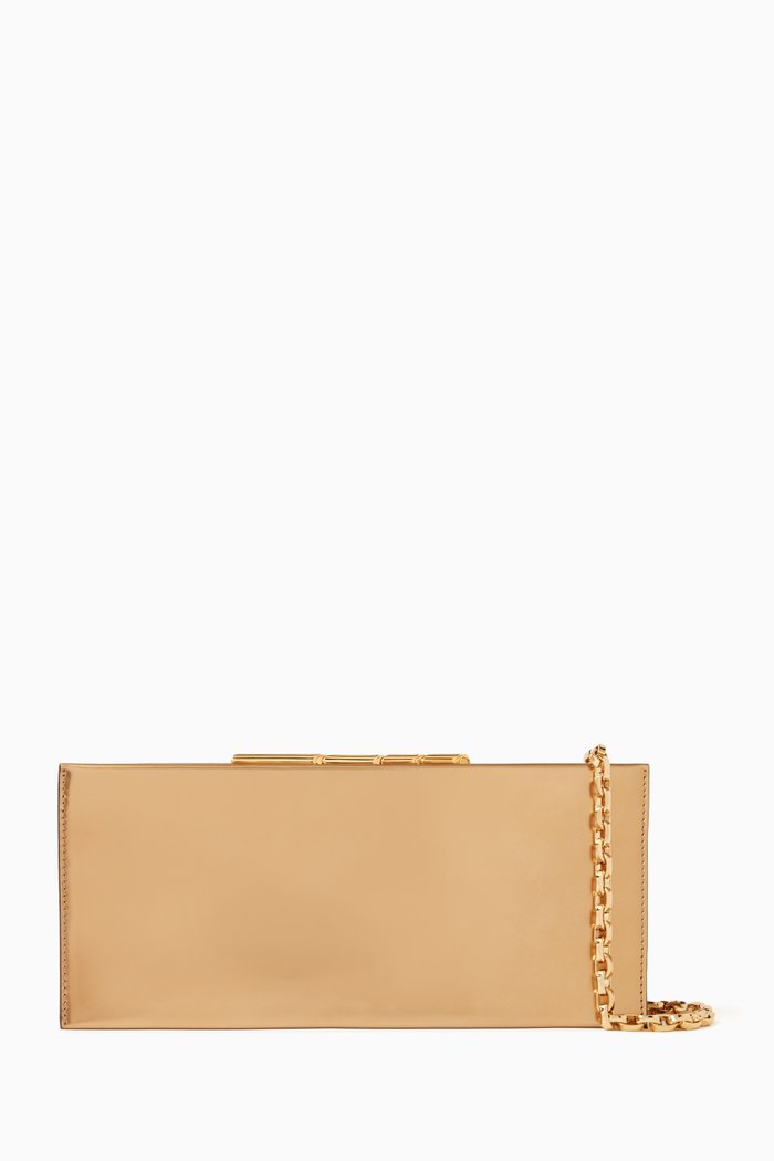 Sequence by Lanvin Clutch Bag in Metallic Leather, Gold