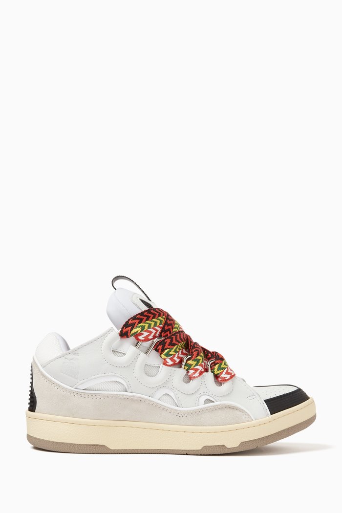 

Curb Sneakers in Leather, Suede & Mesh, White
