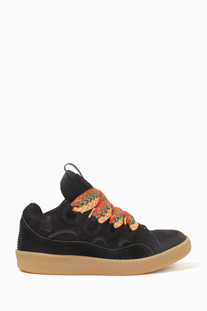 

Curb Sneakers in Leather, Suede & Mesh, Black