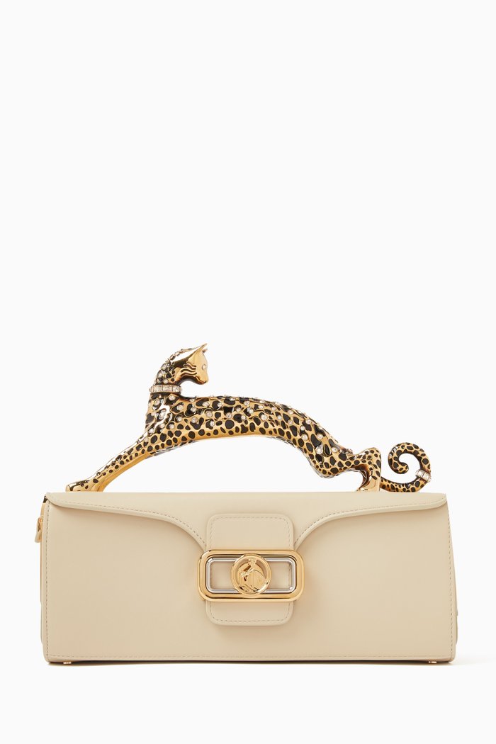 

Medium Pencil Cat Bag in Leather, Neutral